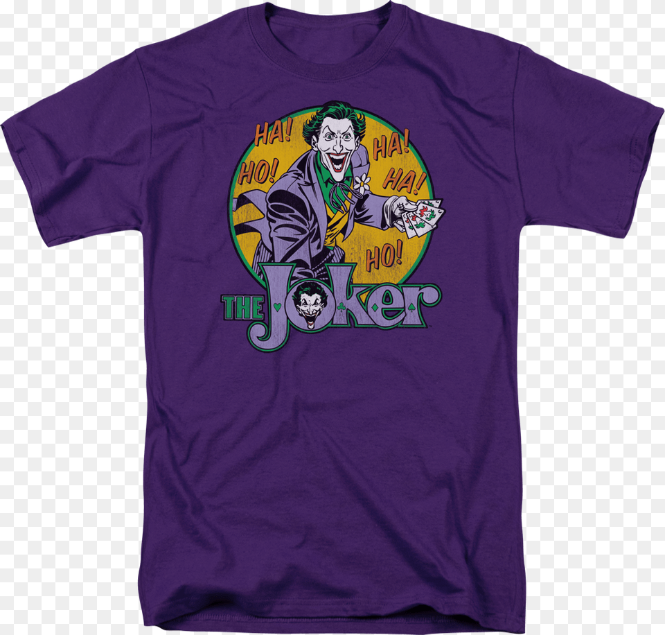 Laughing Joker Batman T Shirt Joker, T-shirt, Clothing, Person, Man Free Png Download
