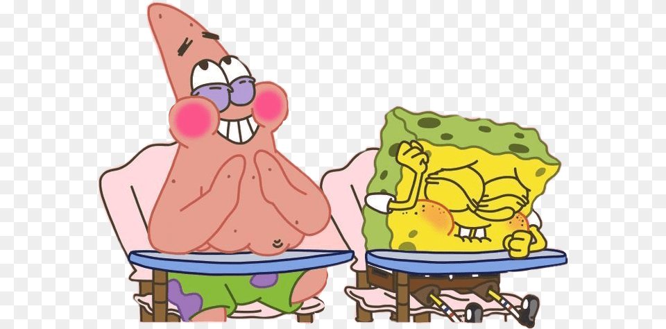 Laughing Laugh Laughter Spongebob Patrick School Spongebob And Patrick, Book, Comics, Publication, Cartoon Free Transparent Png