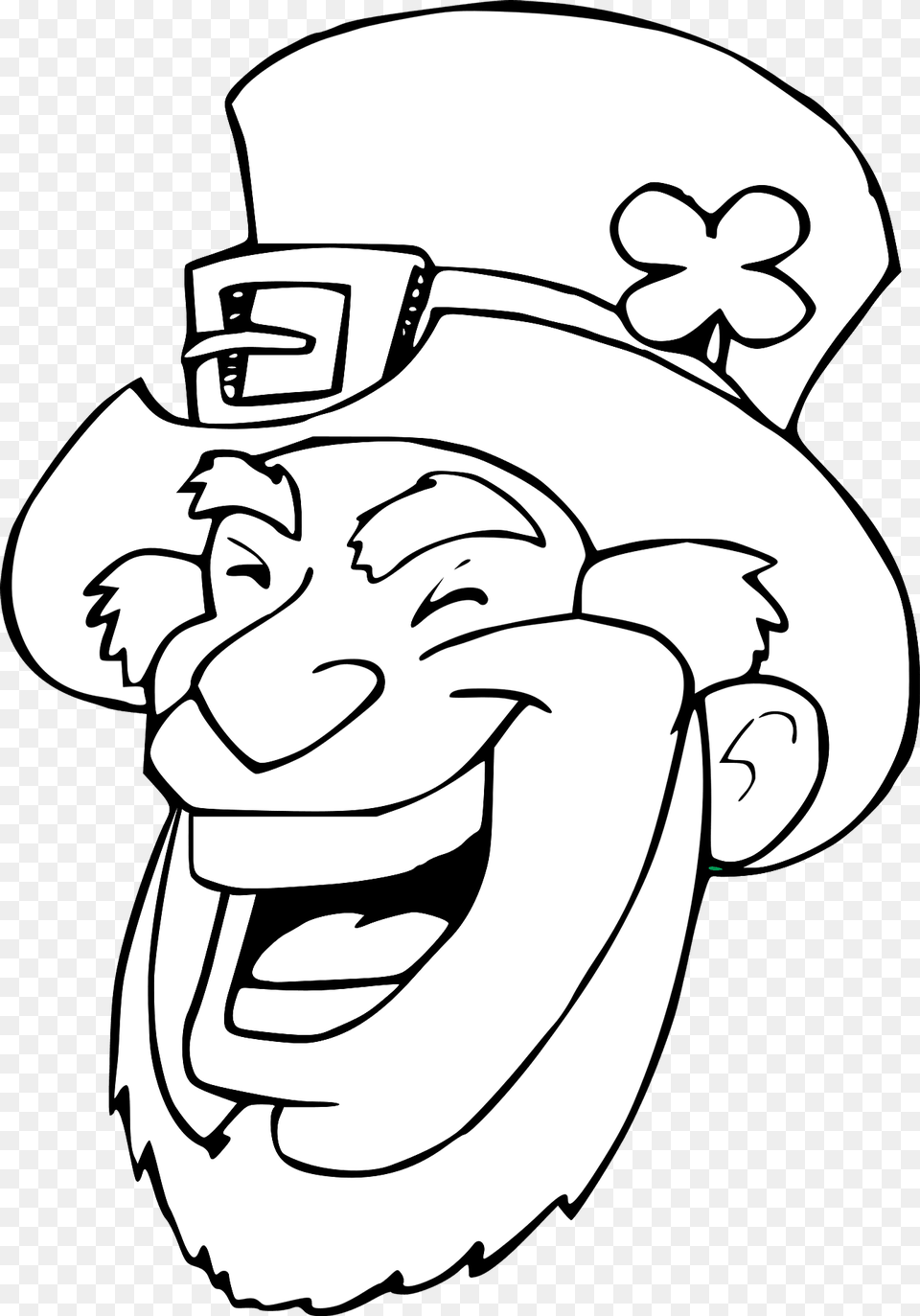 Laughing Leprechaun Black And White Clipart, Baby, Person, Art, Drawing Free Png