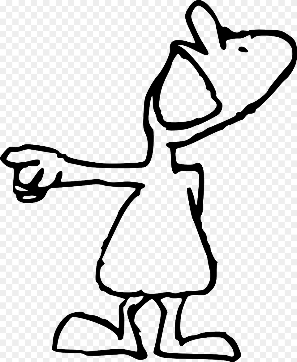 Laughing Man Pointing And Laughing, Stencil, Cartoon, Animal, Kangaroo Free Png Download