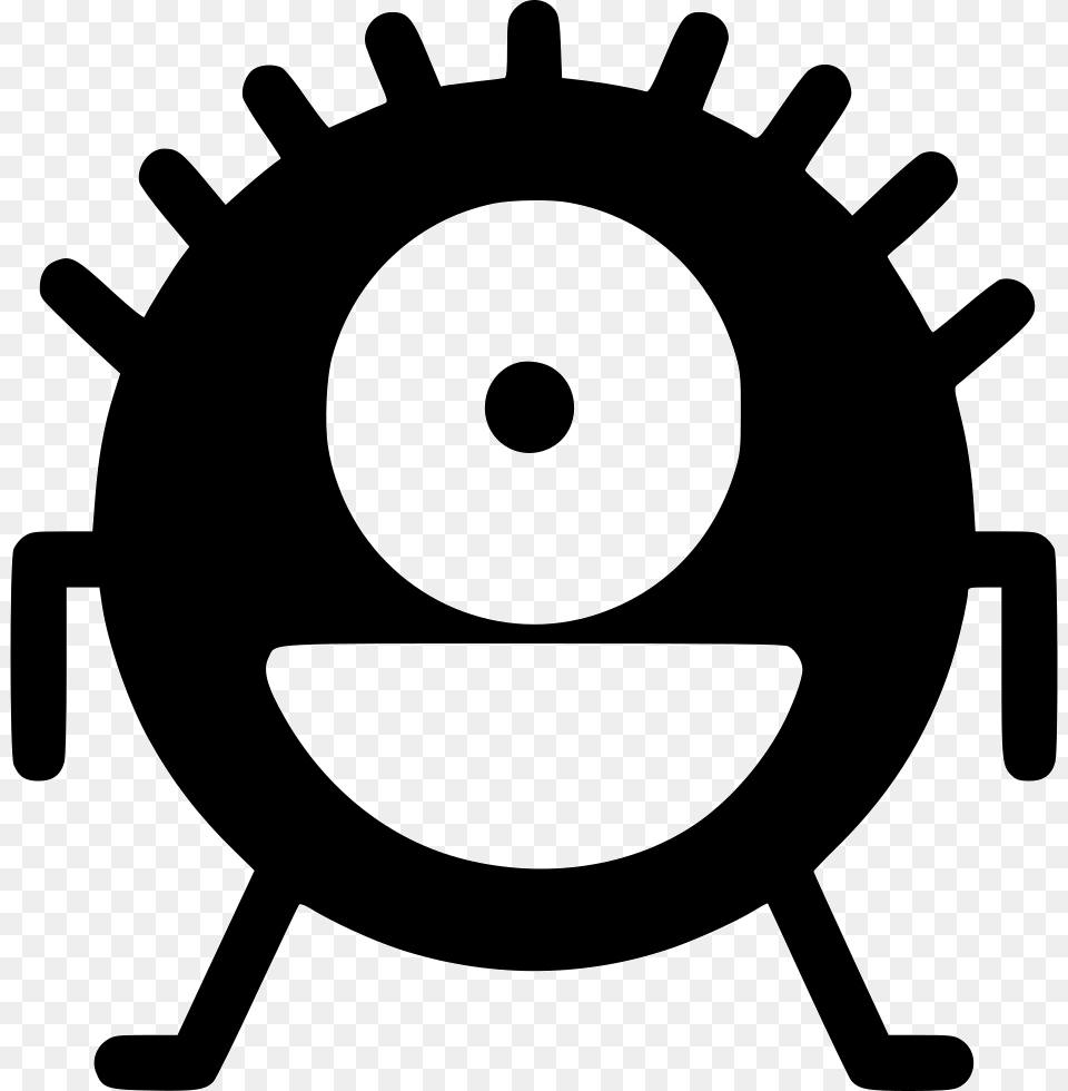 Laughing Monster Icon, Stencil, Ammunition, Grenade, Weapon Png Image