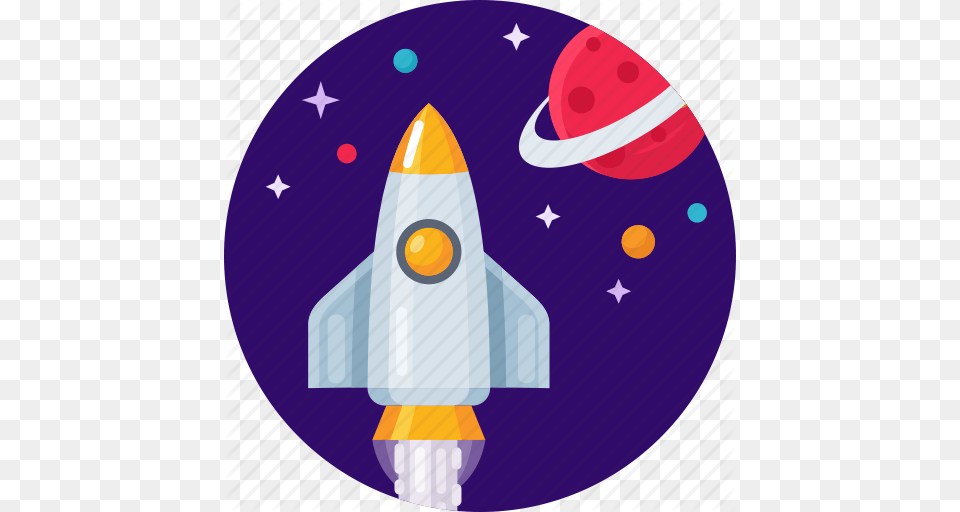 Launch Planet Rocket Shuttle Space Star Icon, Aircraft, Transportation, Vehicle, Disk Free Png Download