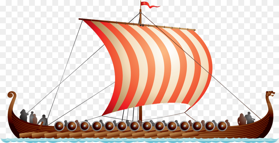 Launching The Viking Code School Viking Ship Illustration, Boat, Sailboat, Transportation, Vehicle Png
