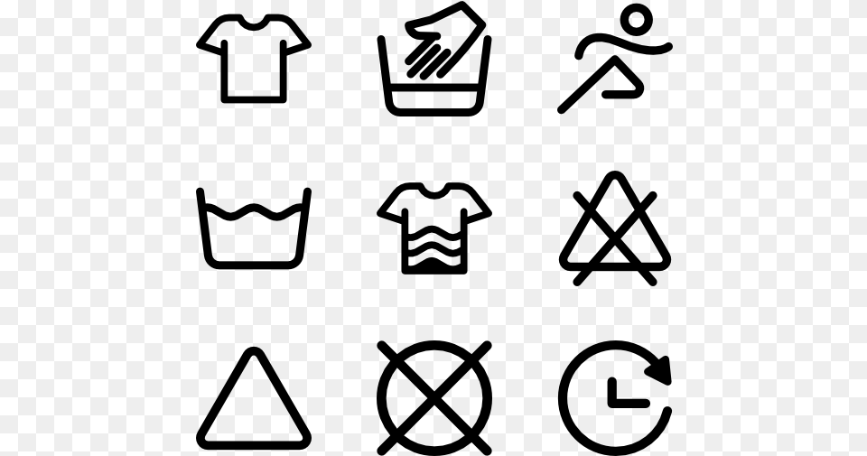 Laundry And Washing Washing Instruction Symbols, Gray Free Png