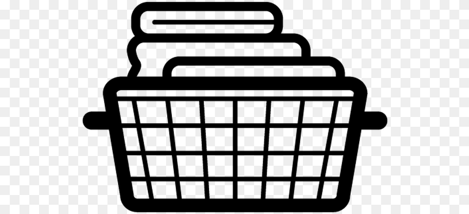 Laundry Basket Symbol Wash And Fold Icon, Gray Png Image