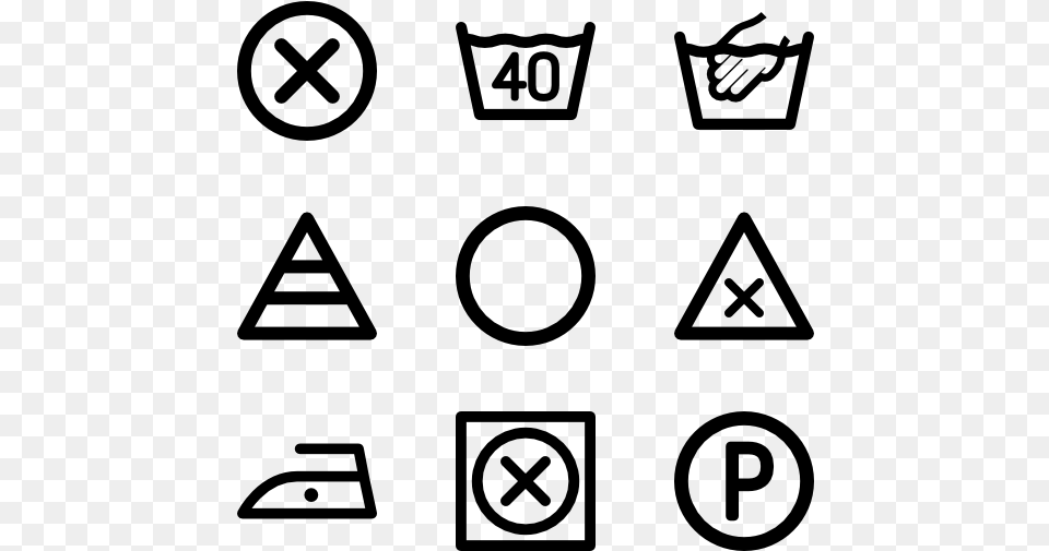 Laundry Instructions Washing Instruction Symbols, Gray Free Png Download