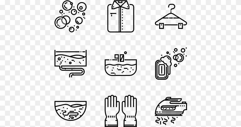 Laundry Washing 50 Icons Design Icons, Gray Png