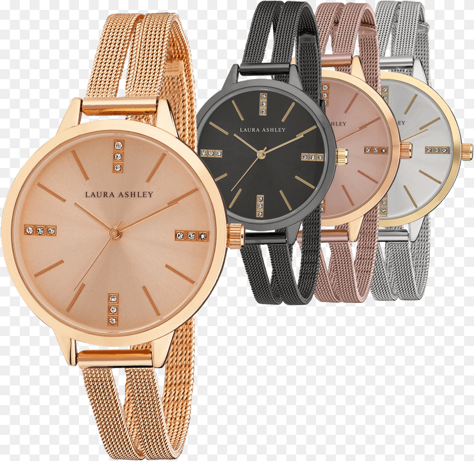 Laura Ashley Split Mesh Band Sunray Dial Watch Lauraashley Watches, Arm, Body Part, Person, Wristwatch Free Png