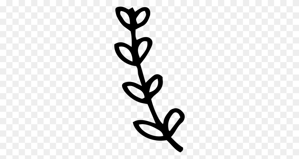 Laurel Branch Doodle Icon, Gray Png