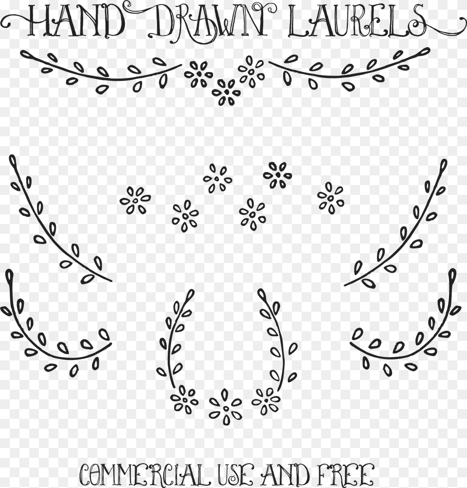 Laurel Drawing Hand Drawn Laurel Clip Art, Floral Design, Graphics, Pattern, Blackboard Free Png Download