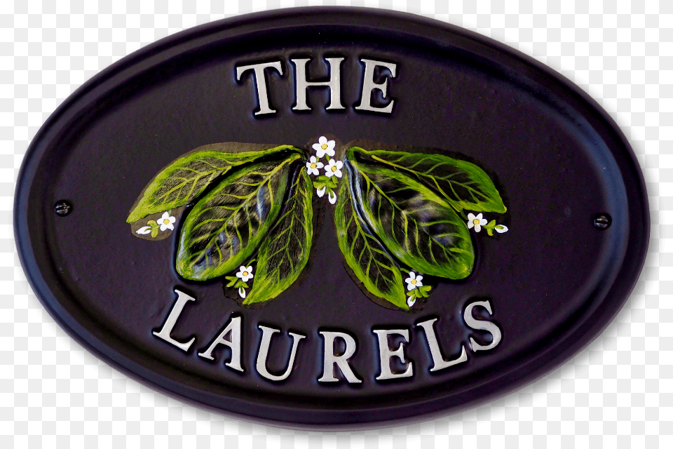 Laurel Leaves House Sign House Sign, Leaf, Plant, Accessories, Plate Free Transparent Png
