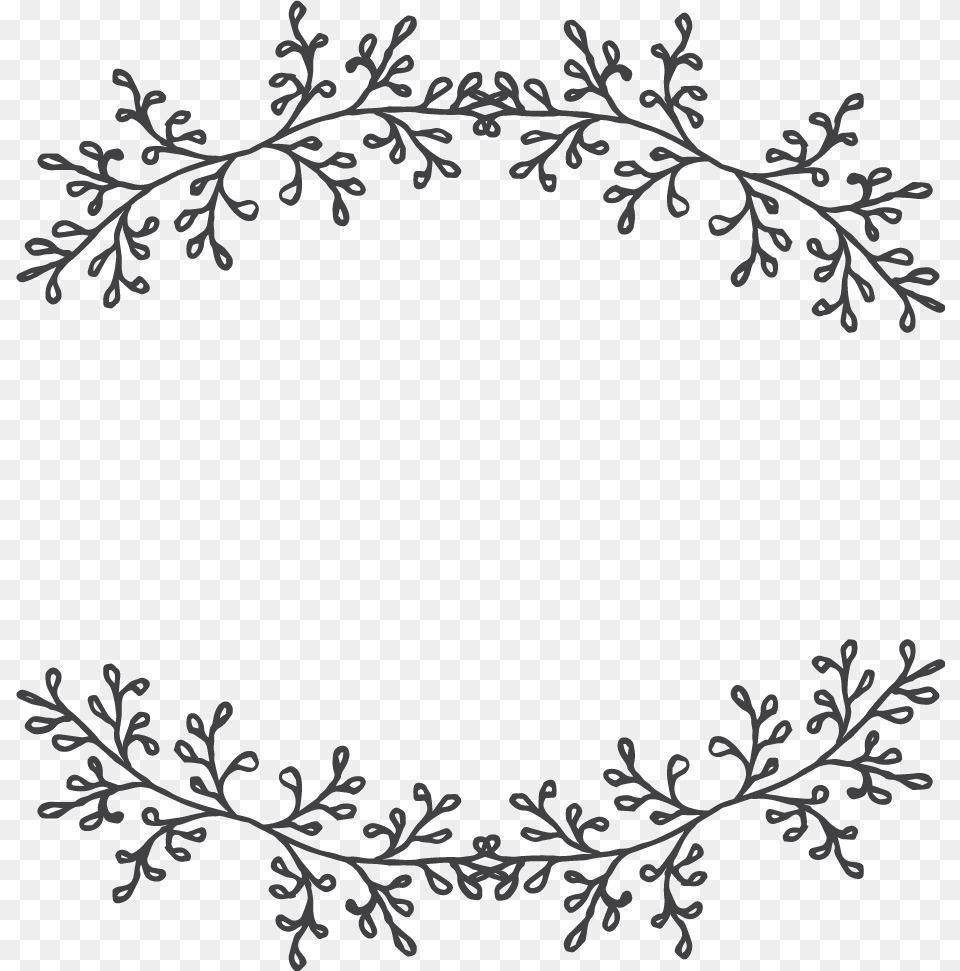 Laurel Wreath Botanical Wedding Frame Floral, Blackboard, Pattern, Art, Floral Design Free Png Download