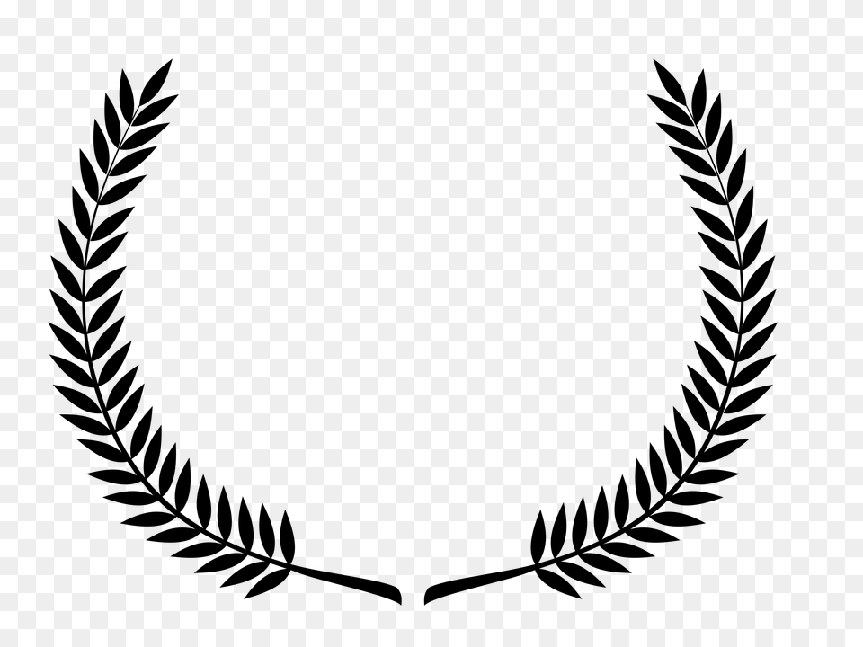 Laurel Wreath Clipart, Gray Free Png