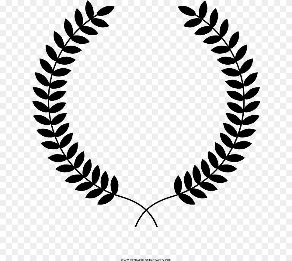 Laurel Wreath Coloring, Gray Png Image