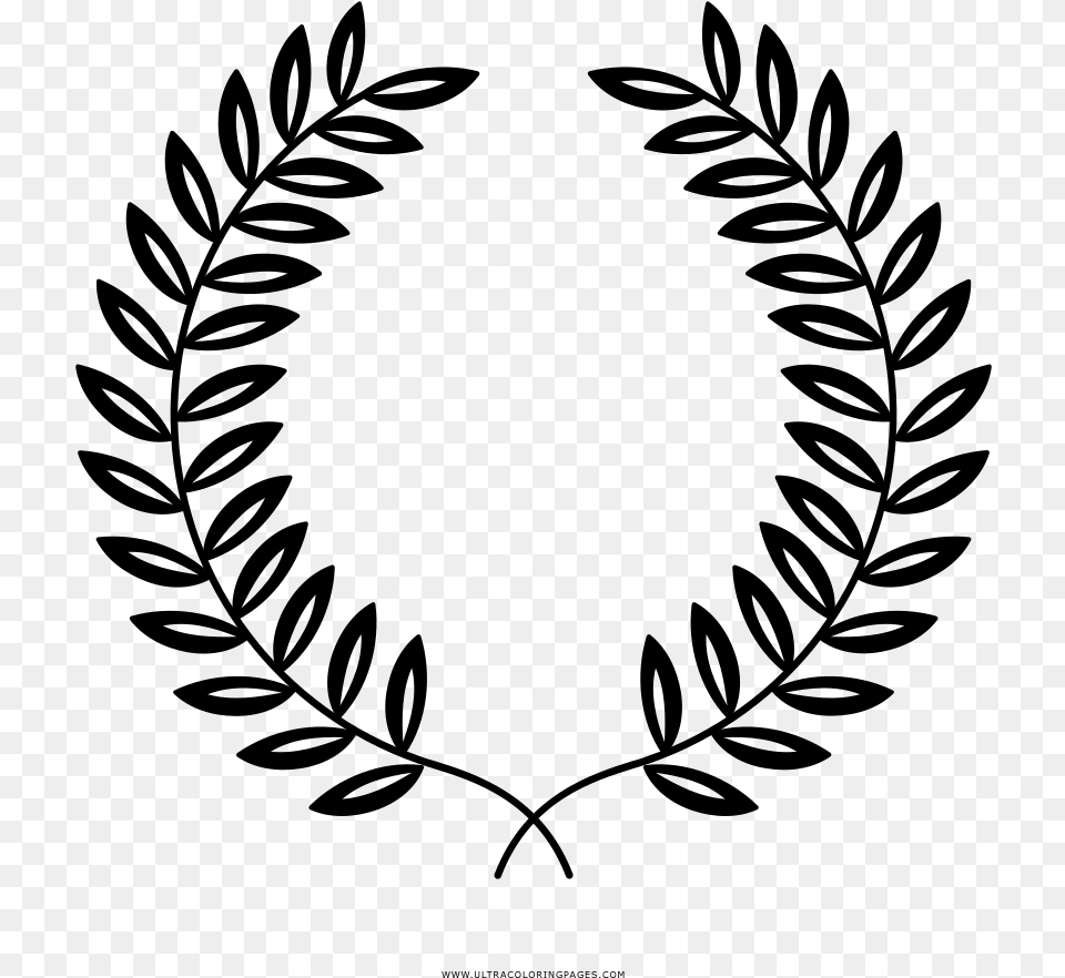 Laurel Wreath Coloring, Gray Free Png Download