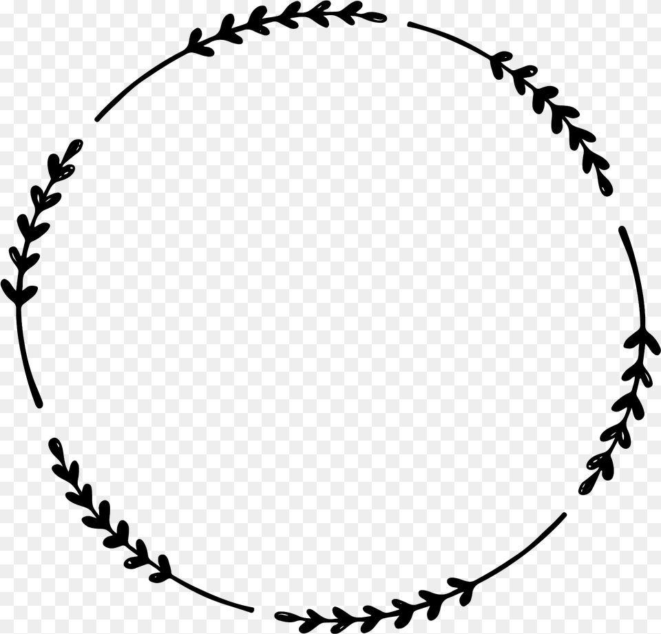 Laurel Wreath Handdrawn Round Circle Monogram Ikp Knowledge Park, Gray Free Png Download