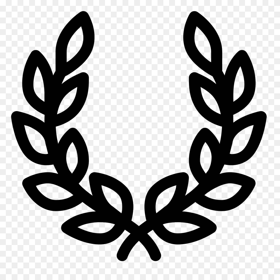 Laurel Wreath Icon, Gray Free Png