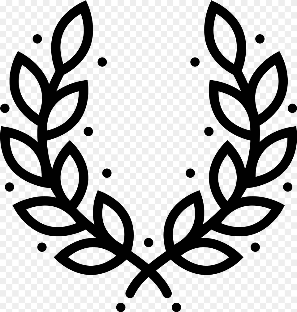 Laurel Wreath Icon Icon, Gray Free Png