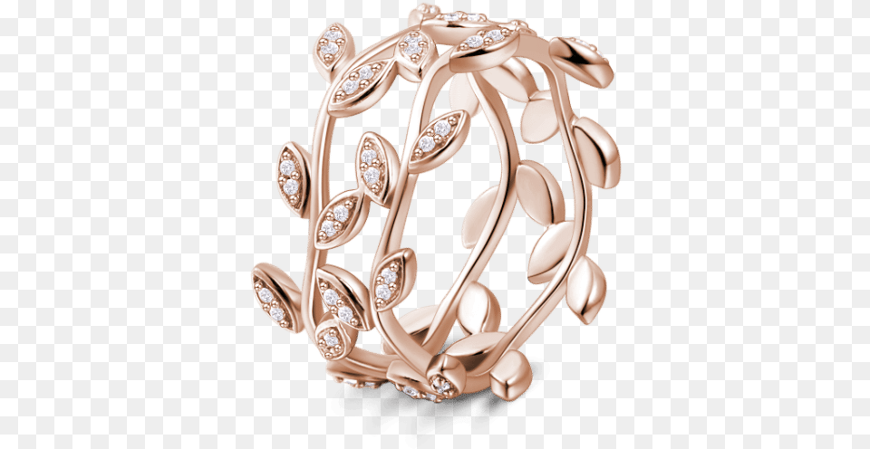 Laurel Wreath Ring Double Vines Eternity Ring Rose, Accessories, Jewelry, Earring, Chandelier Free Png Download