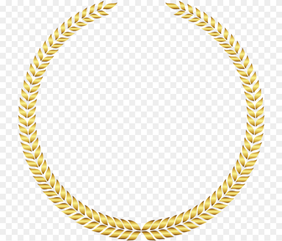 Laurel Wreath Transparent Clipart Round Gold Circle Chain Vector, Accessories, Jewelry, Necklace, Person Png Image