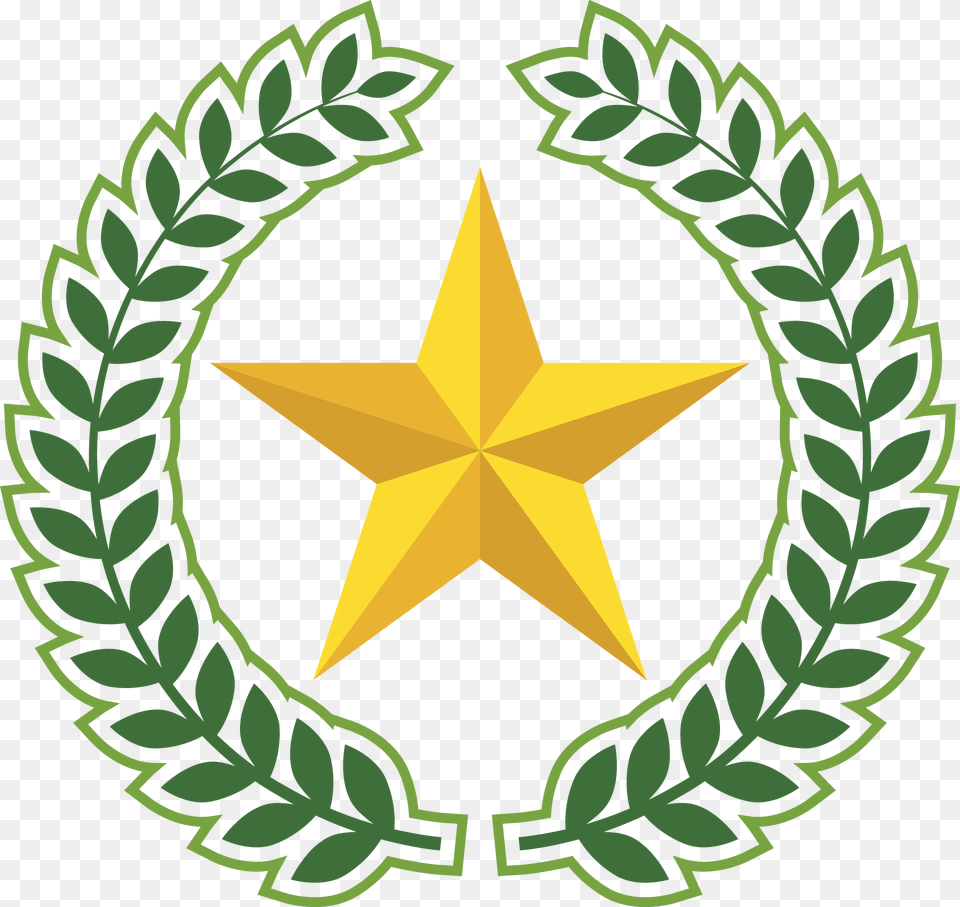Laurel Wreath With A Gold Star Up Bhumi Sudhar Nigam Logo, Symbol, Star Symbol, Leaf, Plant Free Transparent Png