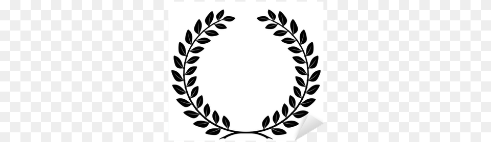 Laurel Wreath With Detailed Branches Vector Sticker Laurel Wreath, Stencil, Pattern, Oval, Art Png