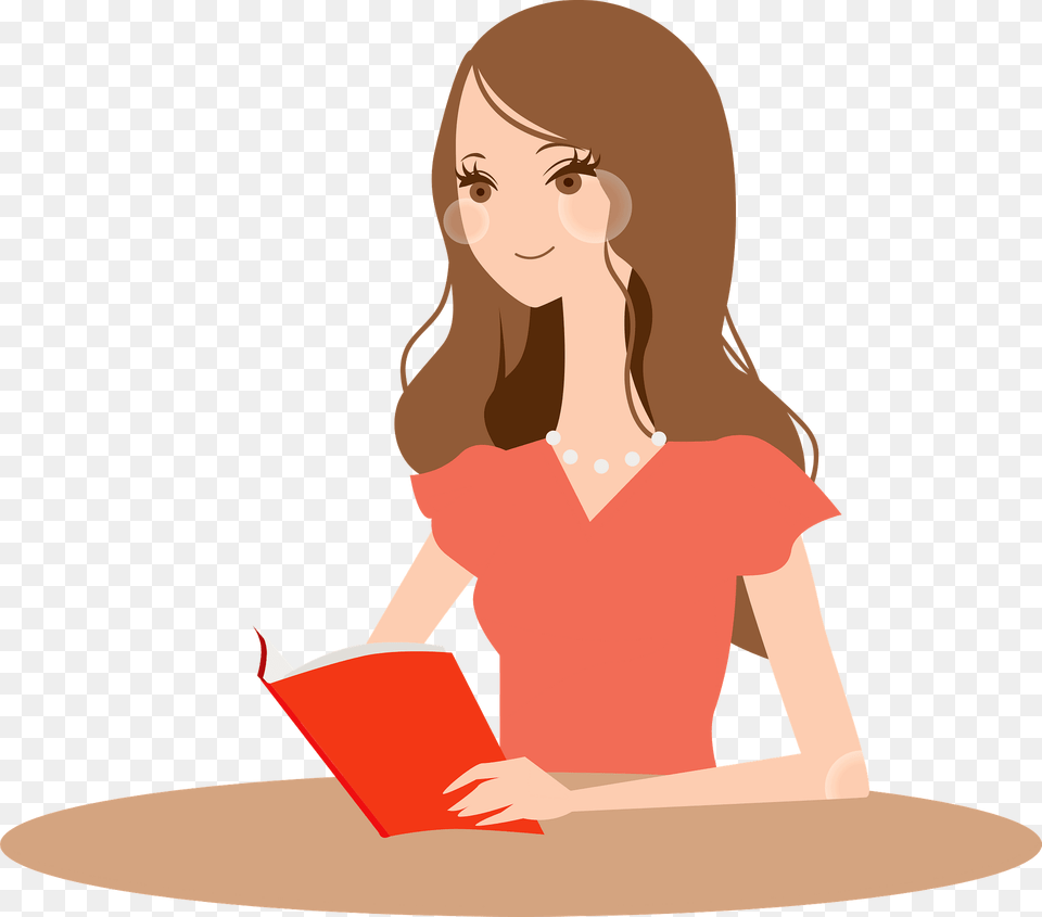 Laurie Woman Is Reading A Book Clipart, Person, Adult, Female, Publication Png