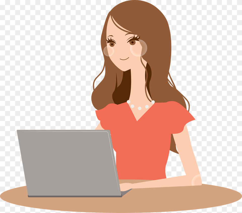 Laurie Woman Is Working On Her Laptop Computer Clipart, Pc, Electronics, Person, Adult Free Png