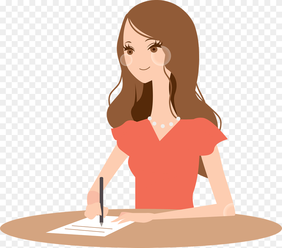 Laurie Woman Is Writing A Letter Clipart, Adult, Female, Person, Photography Free Transparent Png