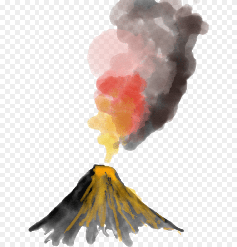 Lava Actually Wine With Dinner Watercolor Paint, Mountain, Nature, Outdoors, Volcano Png Image