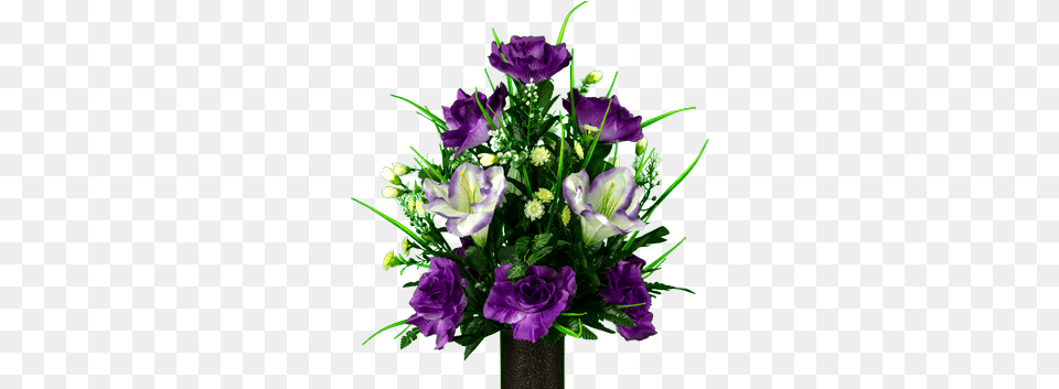 Lavender Amaryllis And Purple Rose Bouquet, Flower, Flower Arrangement, Flower Bouquet, Plant Free Png