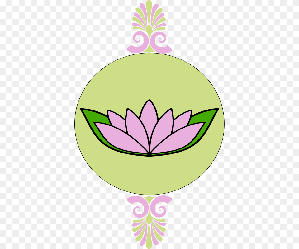 Lavender And Green Frame With Lotus Floare De Lotus Desen, Art, Plant, Pattern, Purple Png Image