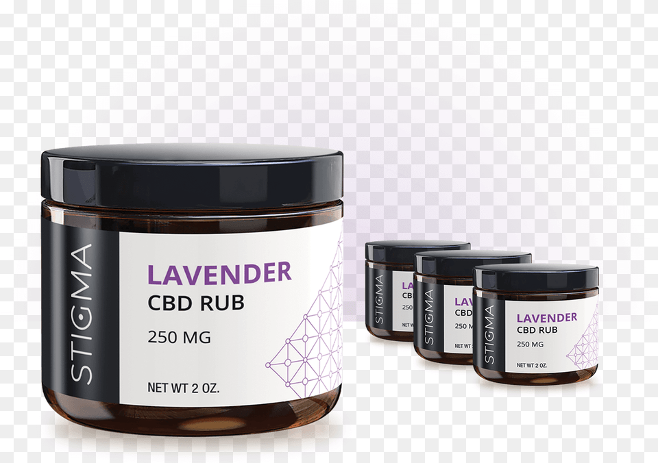 Lavender Cbd Rub 4 Pack Cream, Jar, Can, Tin, Bottle Png