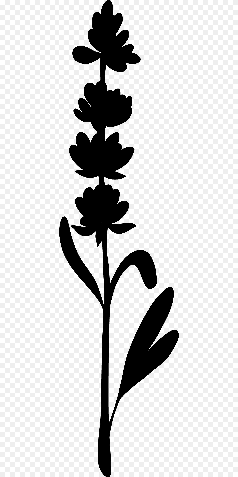 Lavender Silhouette, Leaf, Plant, Stencil, Tree Png Image