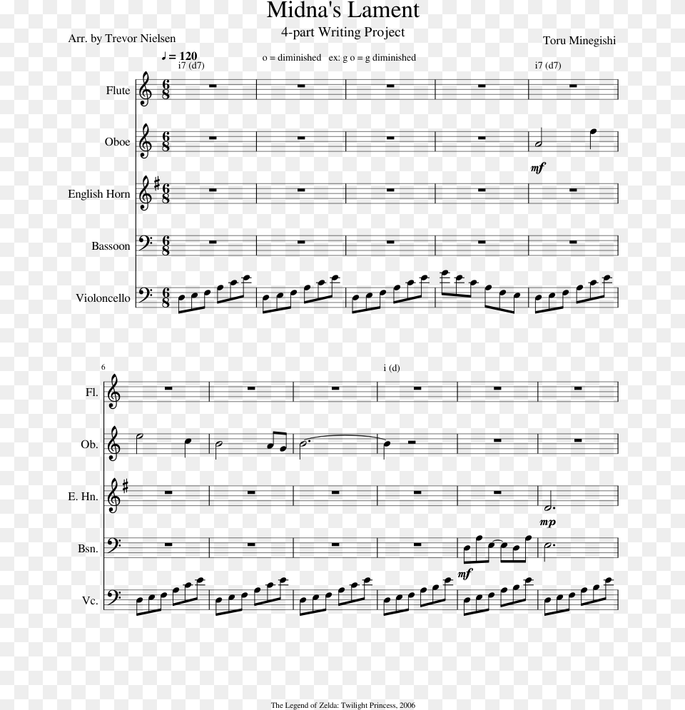 Lavender Town Flute Sheet Music, Gray Free Png Download