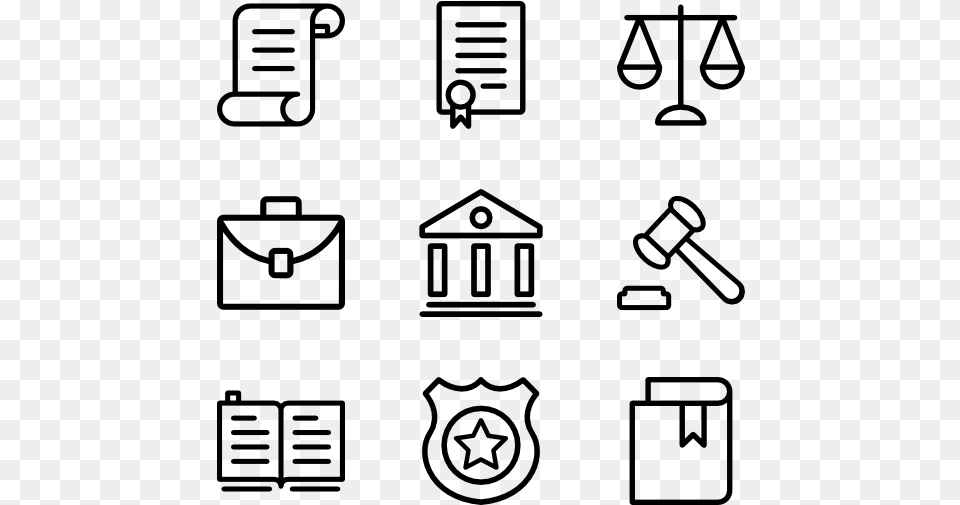 Law And Legal Museum Icons, Gray Png Image