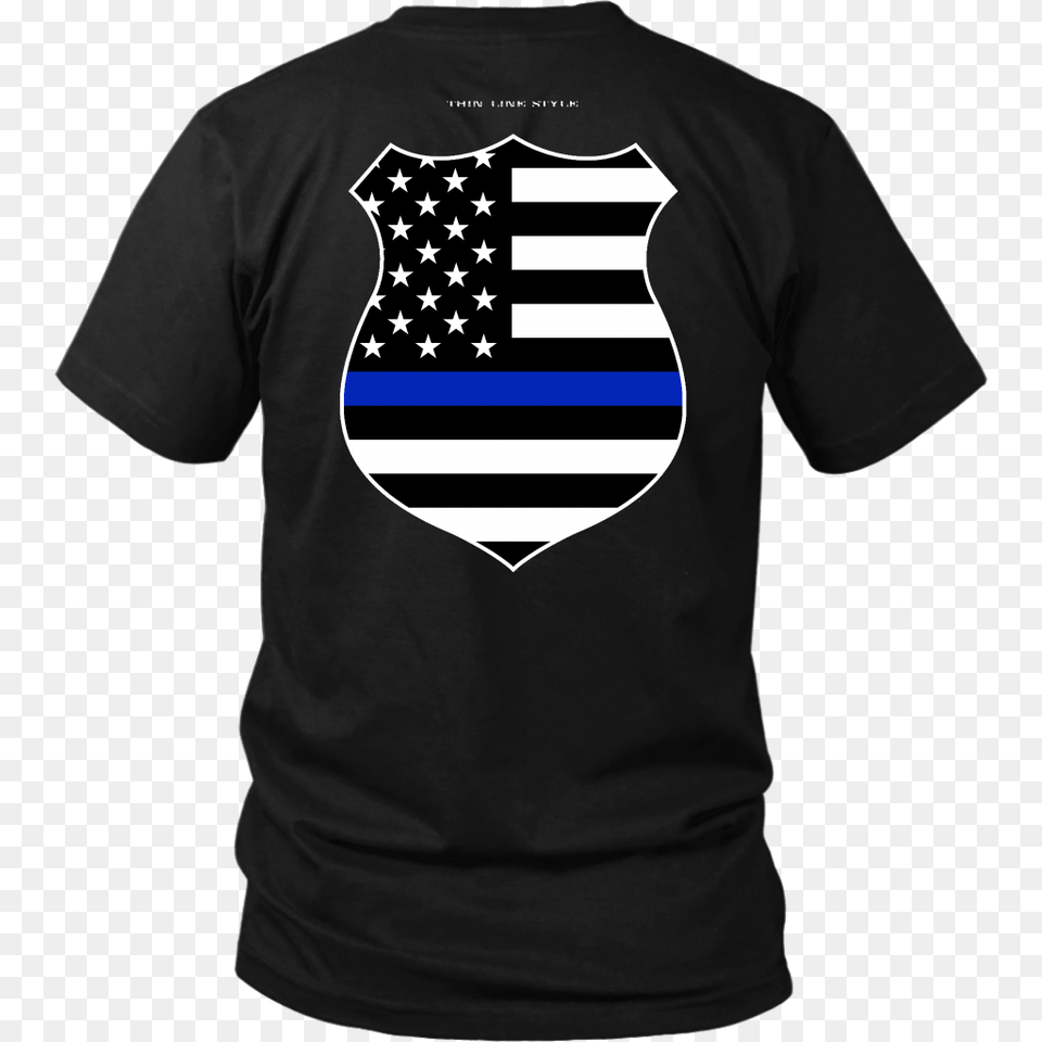 Law Enforcement Shield Thin Blue Line Shirt Thin Line Style, Clothing, T-shirt Free Png
