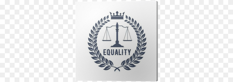 Law Firm Symbol With Scales Of Justice Canvas Print Corona De Laurel, Emblem Free Png Download