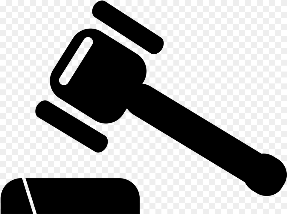 Law Hammer Due Process In Black And White Clip Art, Gray Free Png
