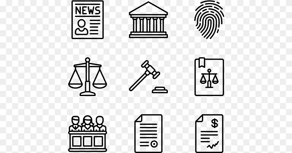 Law Icons, Gray Png