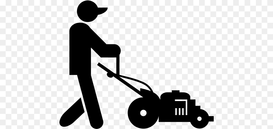 Lawn Mower Clipart Lawnmower Man Mowing Icon, Gray Free Png Download