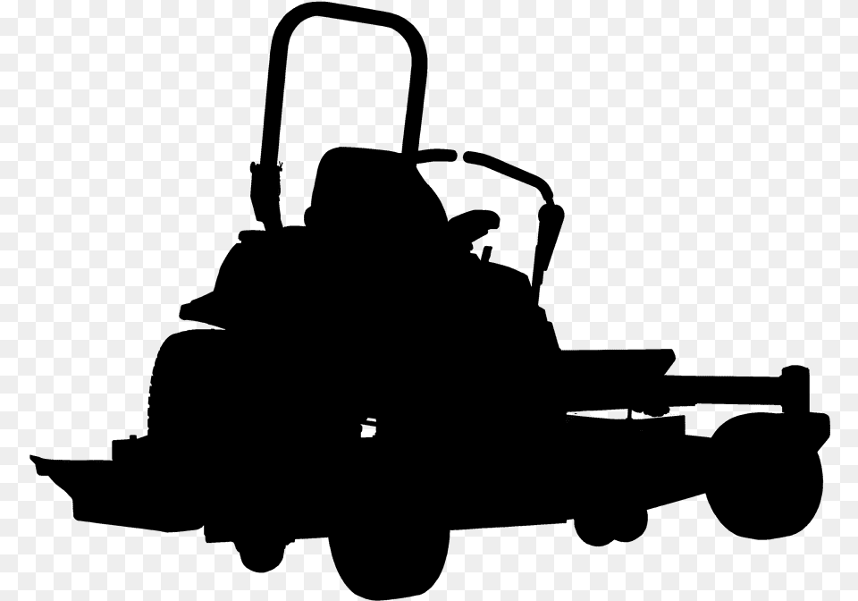 Lawn Mower Clipart Silhouette Outline Of Zero Turn Mower, Gray Png