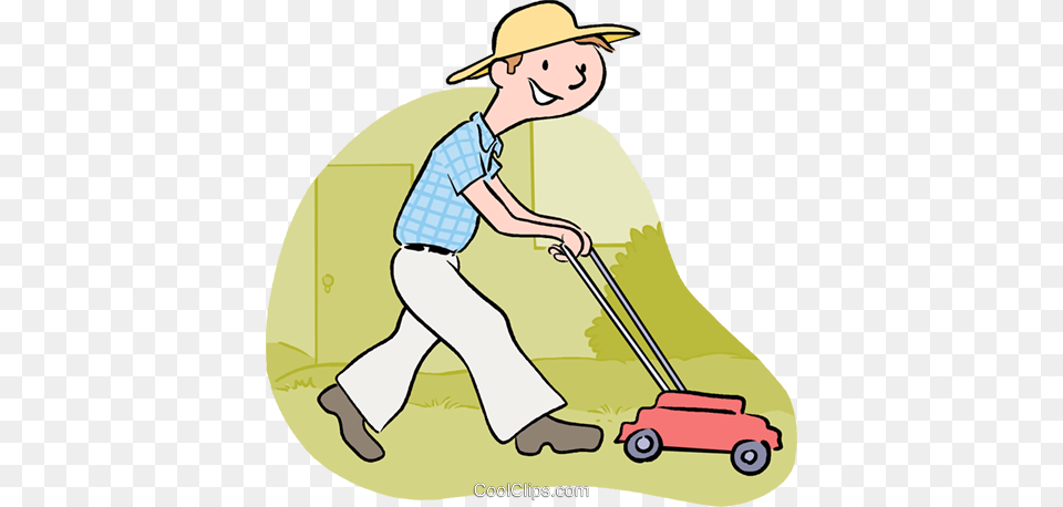 Lawn Mowers Royalty Vector Clip Art Illustration, Plant, Grass, Baby, Person Png Image