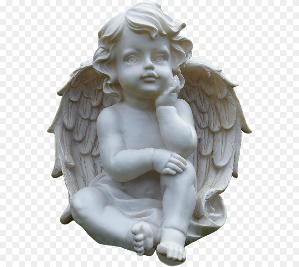 Lawn Ornament Angel Cherub Statue, Baby, Person, Face, Head Free Transparent Png