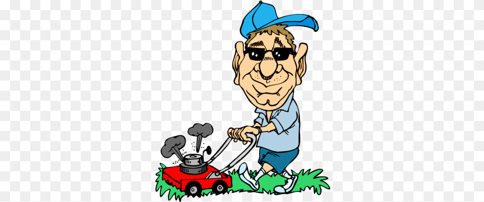 Lawn Service Clipart Man Cutting Grass Gif, Plant, Baby, Person, Face Png Image