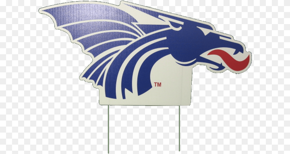 Lawn Sign With A Big Blue Dragon On White Background Hutchinson Community College Mascot, Logo, Baby, Person Free Transparent Png