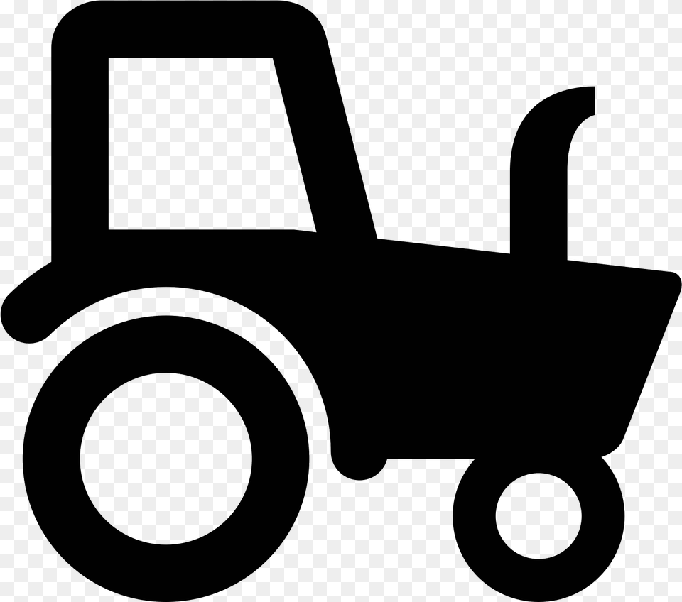 Lawn Tractor Icons Black And White Tractor Clipart, Gray Free Png