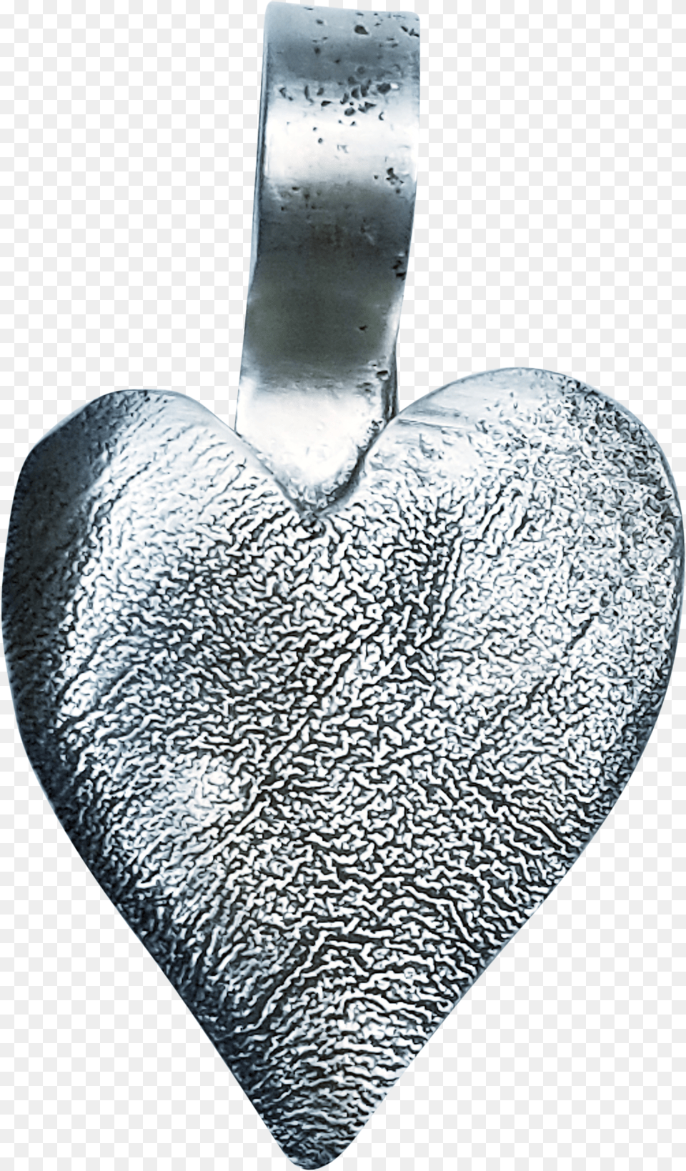 Lawrence Baca Sterling Mold Heart Locket, Gray Png Image