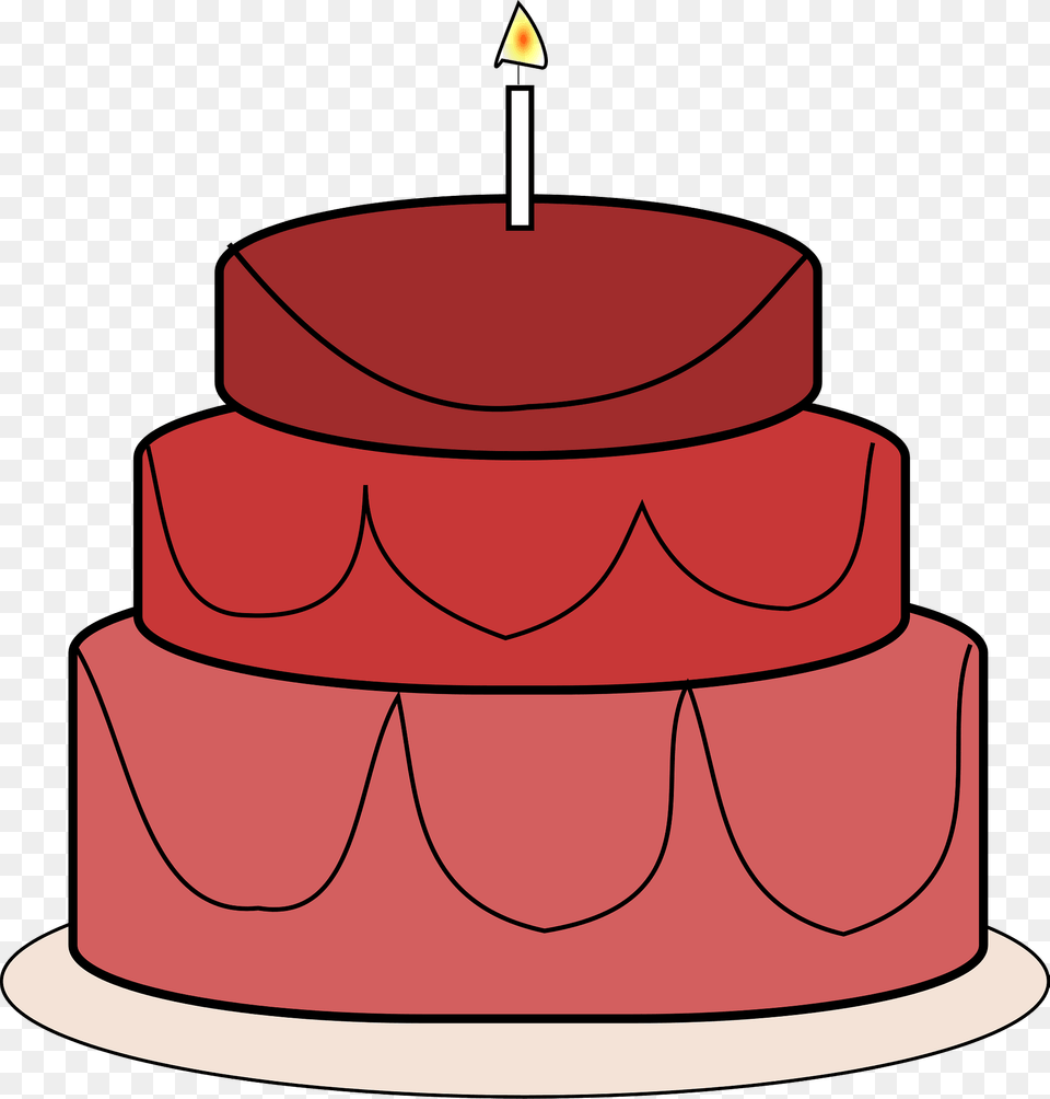 Layered Cake With One Candle Clipart, Dessert, Food, Birthday Cake, Cream Png Image