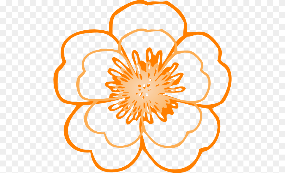 Layered Orange Flower Svg Clip Arts Single Flower Black And White Clipart, Plant, Pattern, Graphics, Floral Design Png Image